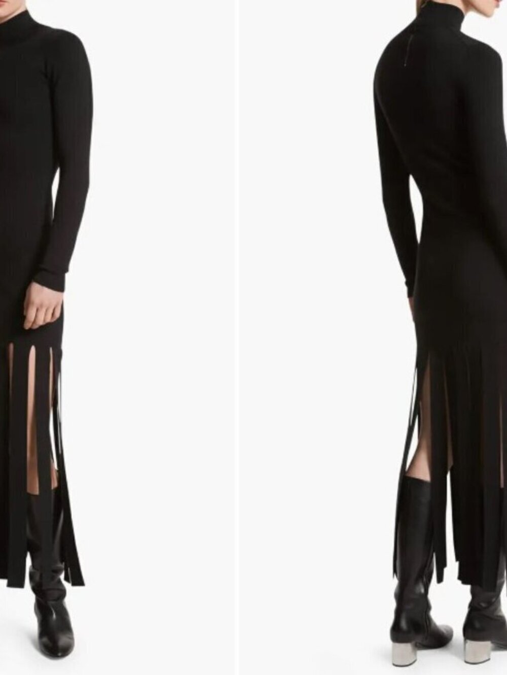 Michael Kors Collection Black Merino Streamer Dress Medium - Picture 3 of 16